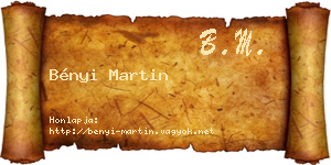 Bényi Martin névjegykártya