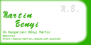 martin benyi business card