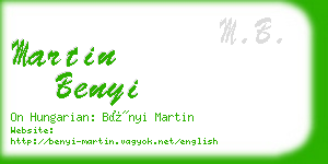 martin benyi business card